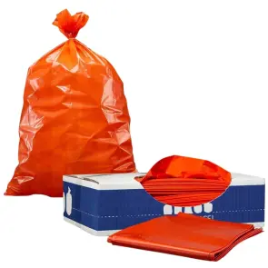 55-60 Gallon Trash Bags - Orange, 50 Bags - 1.2 Mil