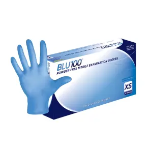 Dash BLU100 Nitrile Exam Gloves - Light Blue - 4.3 mil - Box of 100