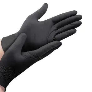 Black Disposable Nitrile Gloves - 5.5 mil - Box 100