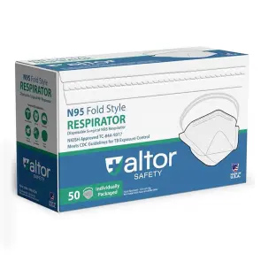 Altor Safety N95 Folded Respirator 62220, USA Made - Box of 50