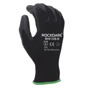 TASK 13G Black Polyurethane Coated Gloves - MH8130B - Single Pair