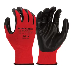 Pyramex Safety GL614 Polyester Nitrile Dipped Gloves