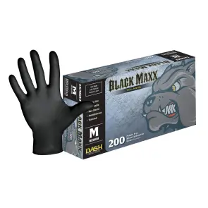 Dash Black Maxx Thin Nitrile Disposable Exam Gloves