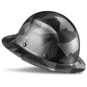 LIFT DAX Black Camo Carbon Fiber Full Brim Hard Hat