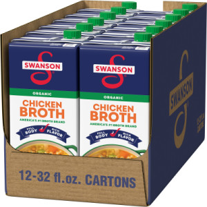 Opencaseimage for Swanson® 100% Natural Organic Chicken Broth, 32 oz Carton (12 Pack)
