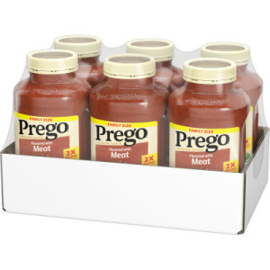 Closecaseimage for Prego® Italian Tomato Pasta Sauce Flavored With Meat, 45 OZ Jar (Case of 6)