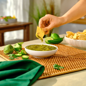 Styledimage for Late July® Snacks Salsa Verde with Roasted Tomatillos, Medium, 15.5 oz Jar (Case of 12)