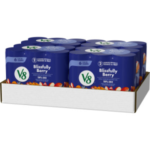 Opencaseimage for V8® Blissfully Berry 100% Fruit and Vegetable Juice, 8 fl oz Can (24 Pack)