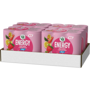 Opencaseimage for V8 +Energy® Diet Strawberry Lemonade Juice Energy Drink, 8 fl oz Can (24 Pack)