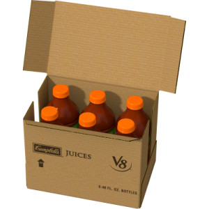 Opencaseimage for V8® Spicy Hot 100% Vegetable Juice, 46 fl oz Bottle (6 Pack)