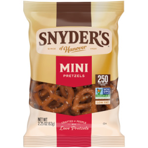 Snyder’s of Hanover Mini Pretzels, Individual Packs, 2.25 Oz