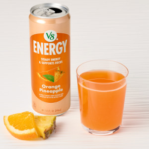 Styledimage for V8 Energy® Orange Pineapple Juice Energy Drink, 11.5 fl oz Can (12 Pack)