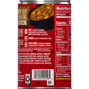 Straightbackimage for Campbell’s® Chunky® Soup, Sirloin Burger With Country Vegetables Beef Soup, 18.8 oz Can
