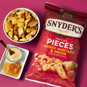 Styledimage for Snyder’s of Hanover Pretzel Pieces, Honey Mustard and Onion, 11.25 Oz