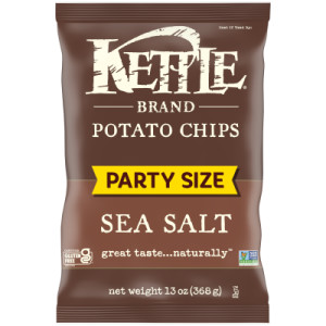 Kettle Brand Potato Chips, Sea Salt Kettle Chips, Party Size, 13 Oz