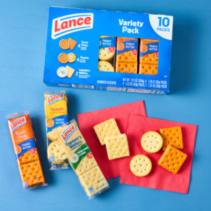 Styledimage for Lance Sandwich Crackers, Variety Pack, 3 Flavors, 10 Individually Wrapped Packs, 6 Sandwiches Each