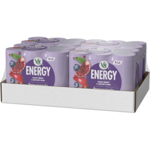Closecaseimage for V8 +Energy® Pomegranate Blueberry Juice Energy Drink, 8 fl oz Can (24 Pack)