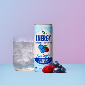 Styledimage for V8 Energy® Zero Sugar Blueberry Raspberry, 8 fl. oz. Can (24 Pack)
