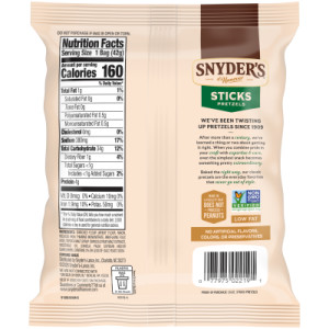 Straightbackimage for Snyder’s of Hanover Pretzel Sticks, 1.5 Oz Bag