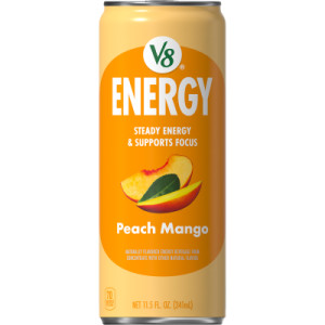 V8 +Energy® Peach Mango Juice Energy Drink, 11.5 fl oz Can (12 Pack)