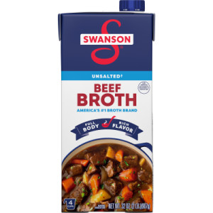Swanson® 100% Natural Unsalted Beef Broth, 32 oz Carton (12 Pack)