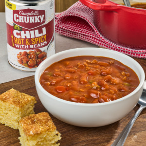 Styledimage for Campbell’s® Chunky™ Hot and Spicy Chili With Beans, 19 oz Can (12 Pack)