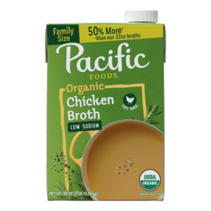 Pacific Foods® Low Sodium Organic Free Range Chicken Broth, 48 oz Carton (Case of 8)