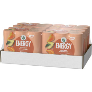 Closecaseimage for V8 +Energy® Orange Pineapple Juice Energy Drink, 8 fl oz Can (24 Pack)