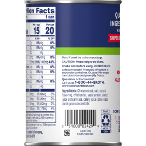 Straightbackimage for Swanson® Natural Goodness® 33% Less Sodium Chicken Broth, 14.5 oz Can (Pack of 24)
