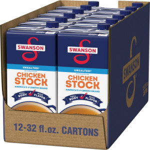 Opencaseimage for Swanson® 100% Natural Unsalted Chicken Stock, 32 oz Carton (12 Pack)