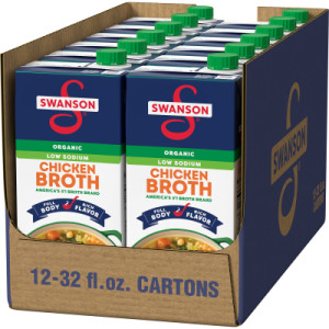 Opencaseimage for Swanson® 100% Natural Low Sodium Organic Chicken Broth, 32 oz Carton (12 Pack)