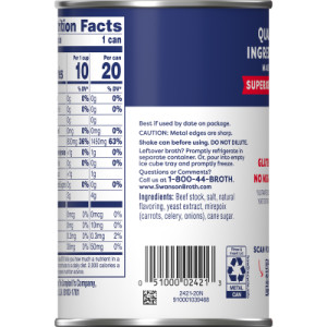 Straightbackimage for Swanson® 100% Natural Beef Broth, 14.5 Oz Can (Pack of 24)