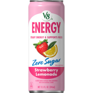 V8 Energy® Zero Sugar Strawberry Lemonade, 11.5 fl. oz. Can (12 Pack)