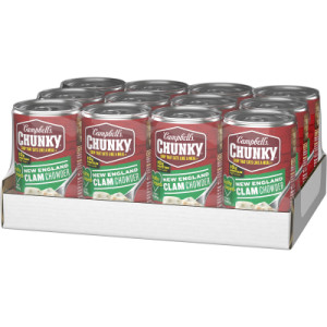 Closecaseimage for Campbell’s® Chunky® Soup, Healthy Request® New England Clam Chowder, 18.8 Oz Can (Case of 12)