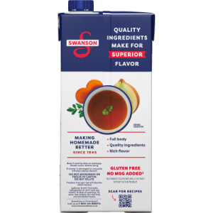 Straightbackimage for Swanson® 100% Natural Unsalted Beef Broth, 32 oz Carton (12 Pack)