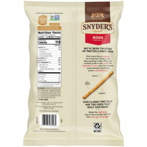 Straightbackimage for Snyder’s of Hanover, Pretzel Rods, 12 Oz Bag