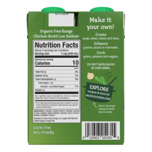 Straightbackimage for Pacific Foods® Low Sodium Organic Free Range Chicken Broth, 8 oz Carton (6 Packs of 4)