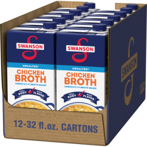 Opencaseimage for Swanson® 100% Natural Unsalted Chicken Broth, 32 oz Carton (12 Pack)