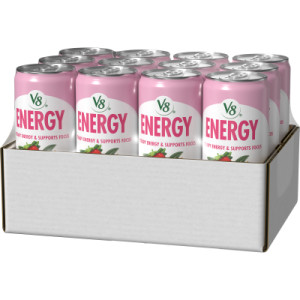 Closecaseimage for V8 Energy® Zero Sugar Strawberry Lemonade, 11.5 fl. oz. Can (12 Pack)