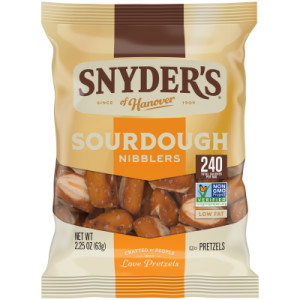 Snyder’s of Hanover Pretzels, Sourdough Pretzels Nibblers, Snack Bag 2.25 Oz