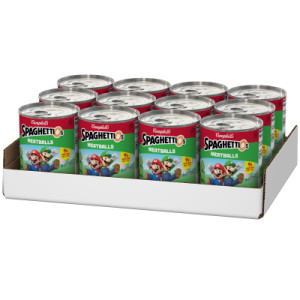 Opencaseimage for SpaghettiOs® Super Mario Bros Canned Pasta with Meatballs, 15.6 oz Can