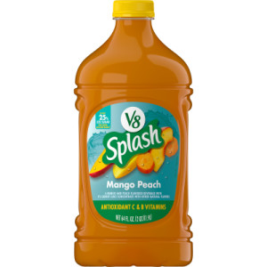 V8 Splash® Mango Peach Flavored Juice Beverage, 64 fl oz Bottle (6 Pack)