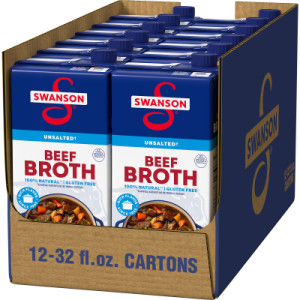 Opencaseimage for Swanson® 100% Natural Unsalted Beef Broth, 32 oz Carton (12 Pack)