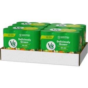 Opencaseimage for V8® Deliciously Green 100% Fruit and Vegetable Juice, 8 fl oz Can (6 Pack)