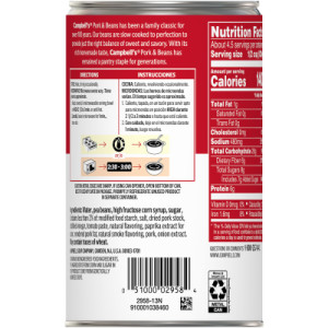 Straightbackimage for Campbell’s® Pork and Beans, 19.75 Oz Can (Case of 12)