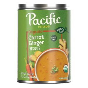 Pacific Foods® Organic Carrot Ginger Bisque, Plant Based, 16.3 oz Can (Case of 12)