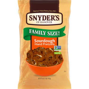 Snyder’s of Hanover Pretzels, Sourdough Hard Pretzels, Family Size 16 Oz Bag