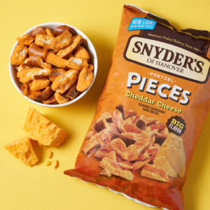 Styledimage for Snyder’s of Hanover Pretzel Pieces, Cheddar Cheese, 11.25 Oz
