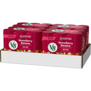 Opencaseimage for V8® Strawberry Banana 100% Fruit and Vegetable Juice, 8 fl oz Can (6 Pack)