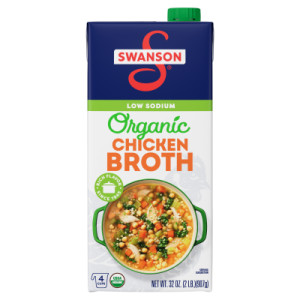 Swanson® 100% Natural Low Sodium Organic Chicken Broth, 32 oz Carton (12 Pack)